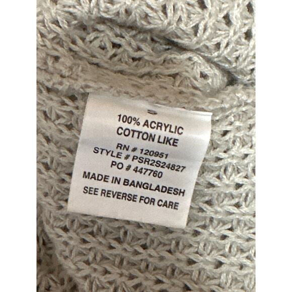 Pink Rose Women's Beige Long Sleeve V Neck Button Up Back Sweater Top Size S - Picture 4 of 4